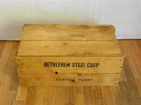 Vintage Bethlehem Steel Corp. Wooden Box Crate Lebanon PA 